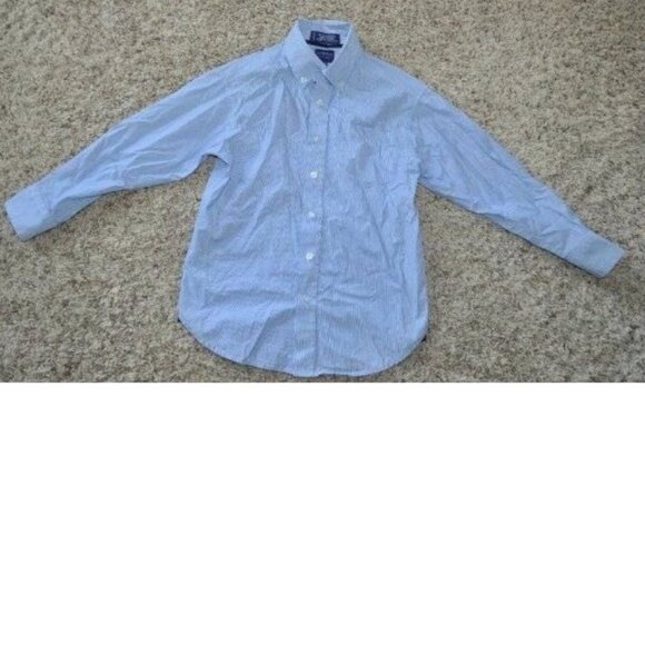 *Arrow Dress Shirt Boys 8 Blue Striped Long Sleeve Collared Button Front - Picture 1 of 3